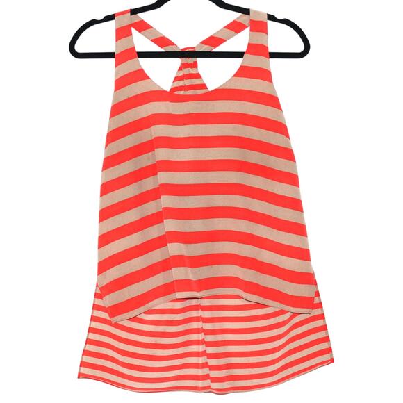 BCBGMaxAzria 100% Silk Tank Top Striped Top Size M - Picture 2 of 9